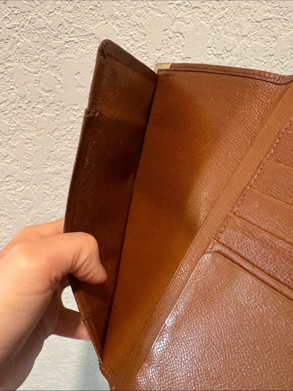 Saint Laurent YSL Brown Leather Long Bifold Holder